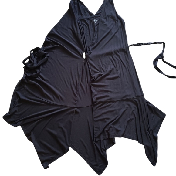 Athleta Black Assymetrical Wrap Dress XS - Picture 6 of 7